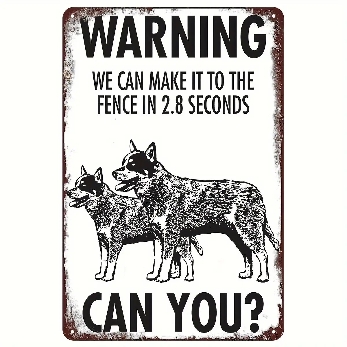 TEMU 2d Flat, 2d Flat 1 Funny Australian Cattle Dog Aluminum Warning Sign Vintage Farm Decoration With Fun Fence Warning Heavy Duty Outdoorindoor