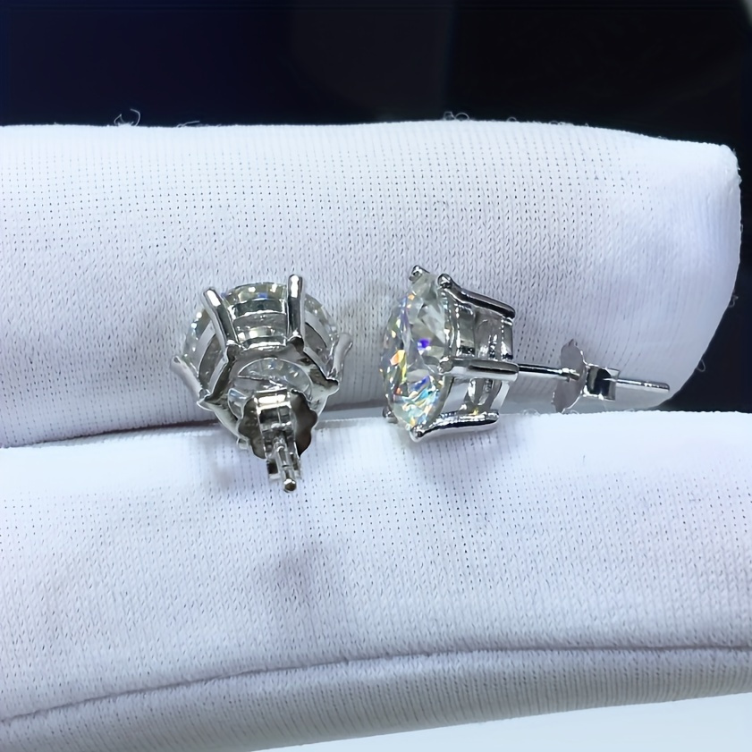 0 5 3g moissanite stud earrings 925 sterling silvery valentines day christmas gift Product details 2
