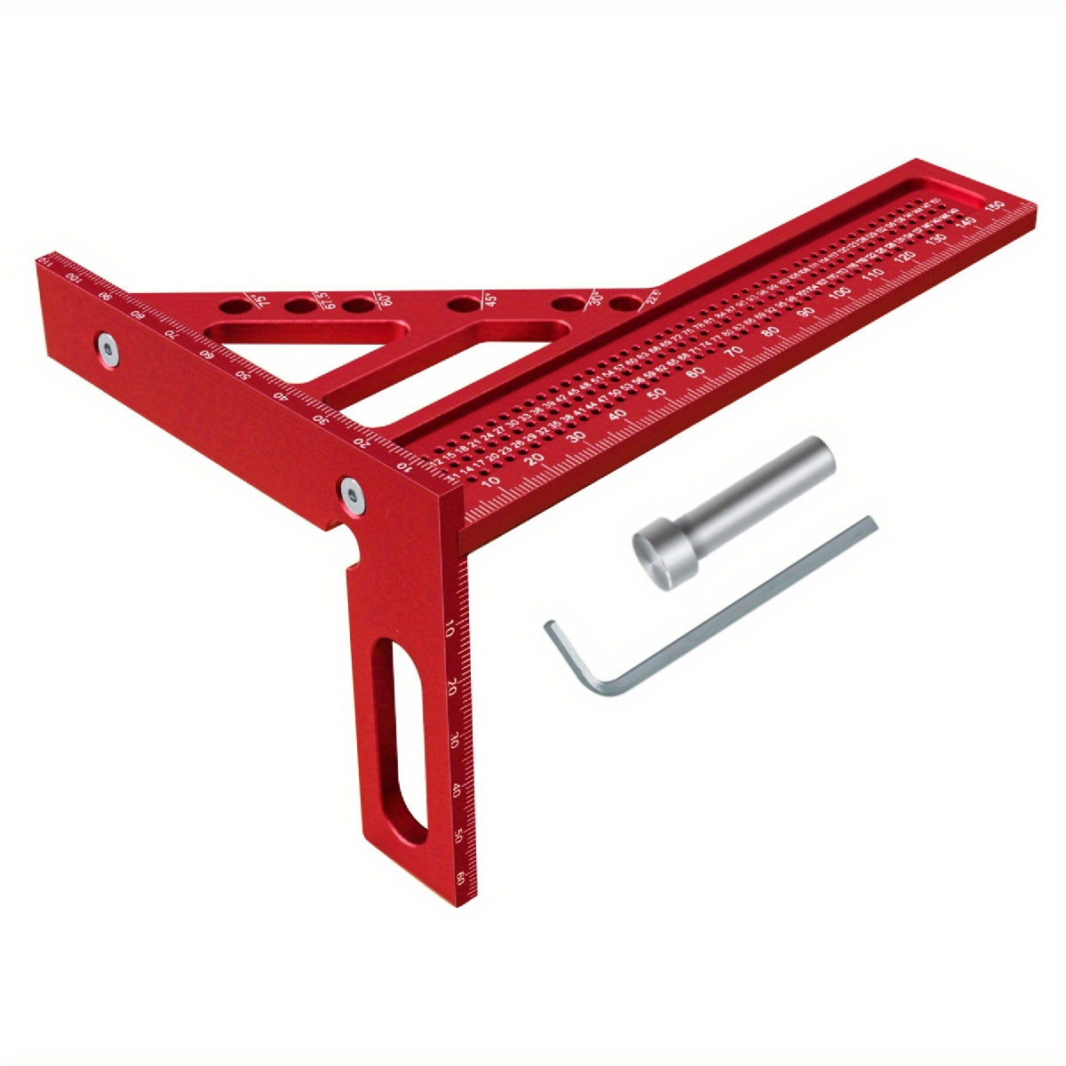 E-shop 2-in-1 Holzwerkzeug Messlineal – Erweitertes 3D Multi-Winkel Zimmermannswinkel mit schneller Winkelpositionierung Dübelstift