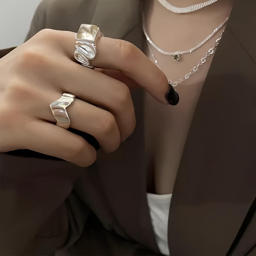 Women's Geometric Elegant Adjustable Ring, Ideal Gift