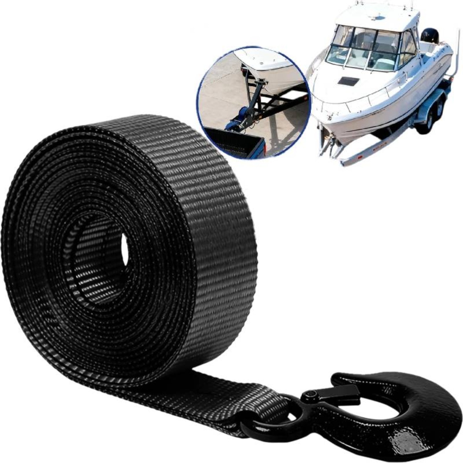 TEMU Boat Winch Strap With Hook (2