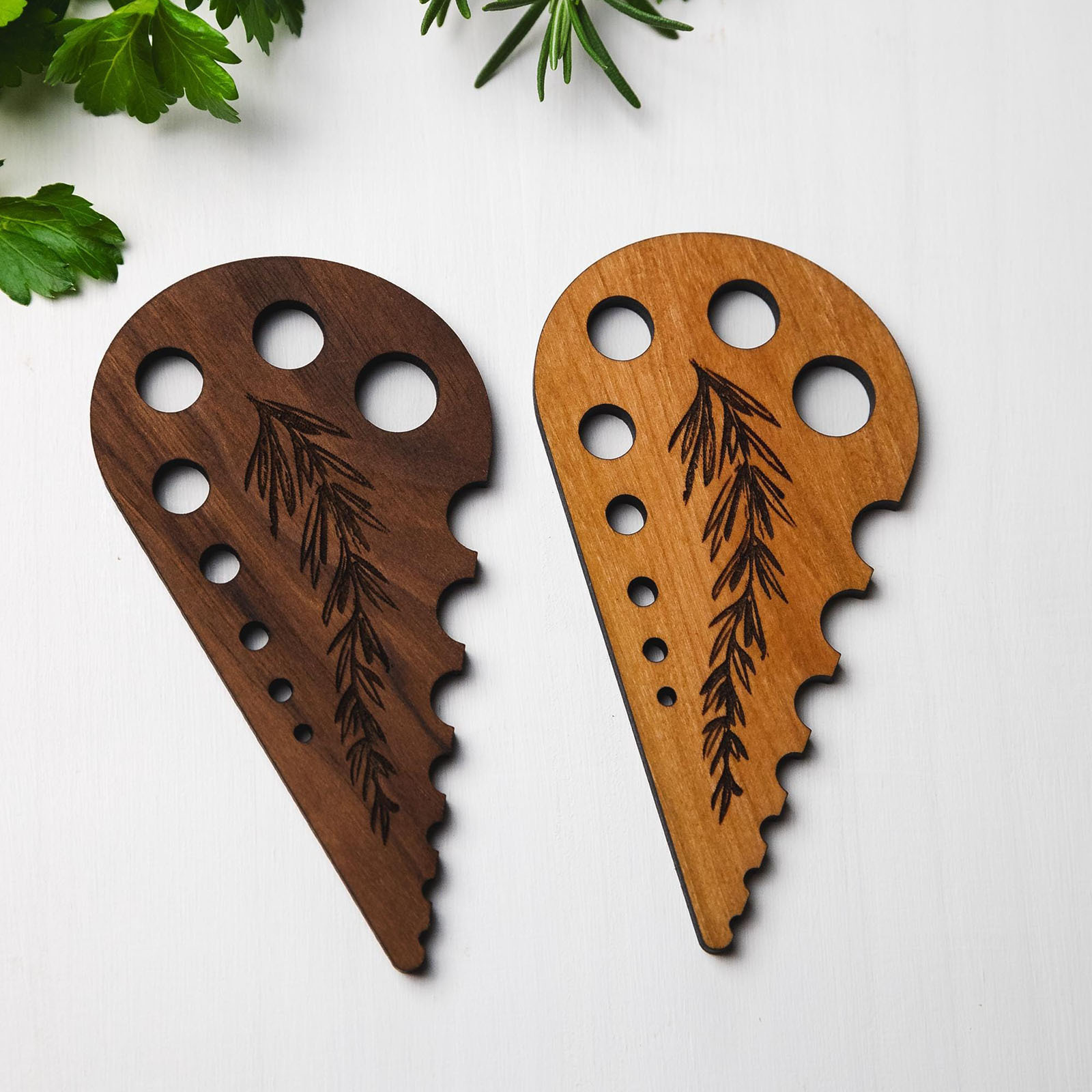 2D Flat Printing, Not 3D, Home Kitchen Cooking Gadget, Wooden Craft, Multi-hole Vegetable Root, Stem, and Leaf Remover, 2D Flat