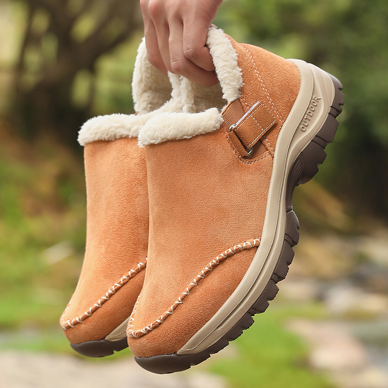 Men's Thermal Winter Hiking Boots, Plush Lined Short Boots
