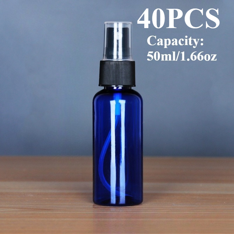 TEMU Wholesale Of 40 Small Spray Bottles, 50ml/1.66oz Plastic Mist Spray Bottles For Essential Oils, Reusable Portable Travel Containers For Perfume,