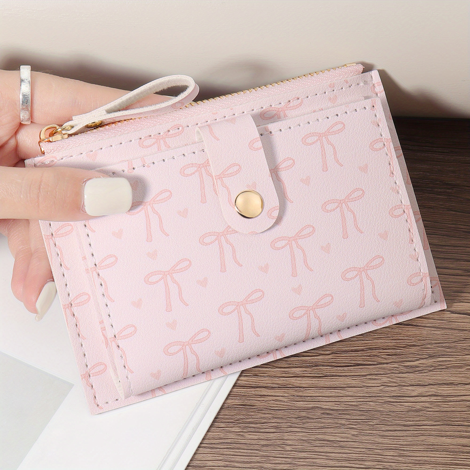 Retro Print Women&;s Short Wallet, High-quality Credit Card Holder, Casual Organizer With Snap Closure, Lined, Ideal For Dorms And Study , Credit Card Storage|sleek Wallet| Lined