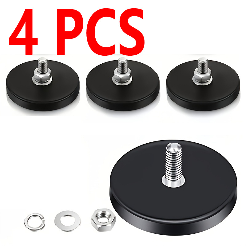 E-shop 3/13 beschichtete Magnete D43mm, mit M6-Schrauben Muttern, für Lampen- Kameramontage. Kratzfeste schwarze Automagnete, geeignet für