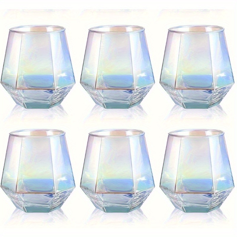 Image of 6pcs Rainbow Handless Glass - Reusable, Suitable For Cocktails, Whiskey, And Home Bar Decor - Ideal Gift For Weddings, Birthdays, And Parties