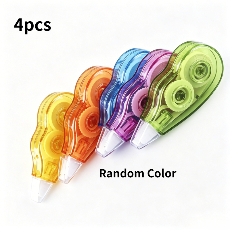 Image of 4pcs Pack, Random Colors, Easy-to-use Quick-drying Double-sided Tape, Ideal For Students And Office Workers