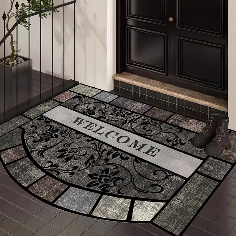 

Luxury Vintage Welcome Doormat, Thick Polyester Fiber Entrance Rug, Non-slip, Hand Washable, For Home Use, Gift