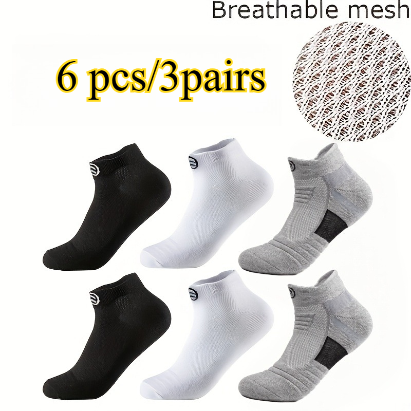 E-shop 6 Stück/3 Paar Herren Sportsocken mit Frottee - Bequeme und atmungsaktive Sportsocken für Frühling, Sommer und Herbst, mit rutschfesten und