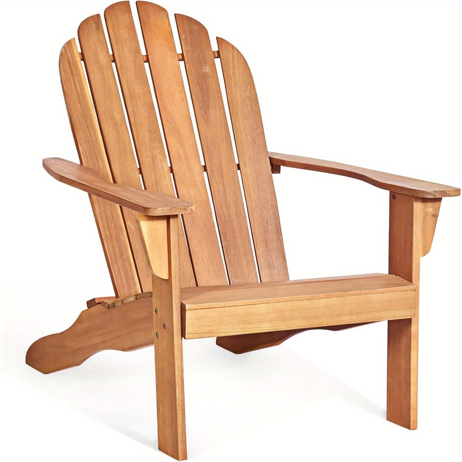 Image of Adirondack Chair, Acacia Wood Adirondack Lounger Chair, Outdoor Patio Chair W/ Slatted Seating, , Garden