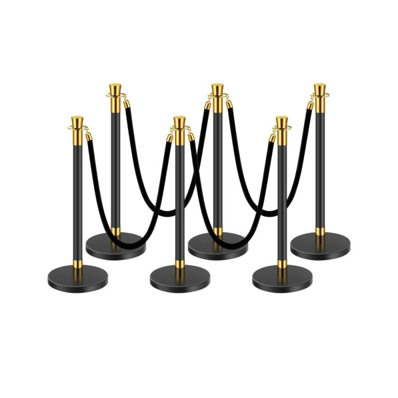   Post Set with Black Velvet Ropes and Hollow Base for Events and Queuing, Event Management, Queue Organization, Modern  s, Stylish Barriers, Premium Ropes, Durable Construction, Queue Posts,   Posts
