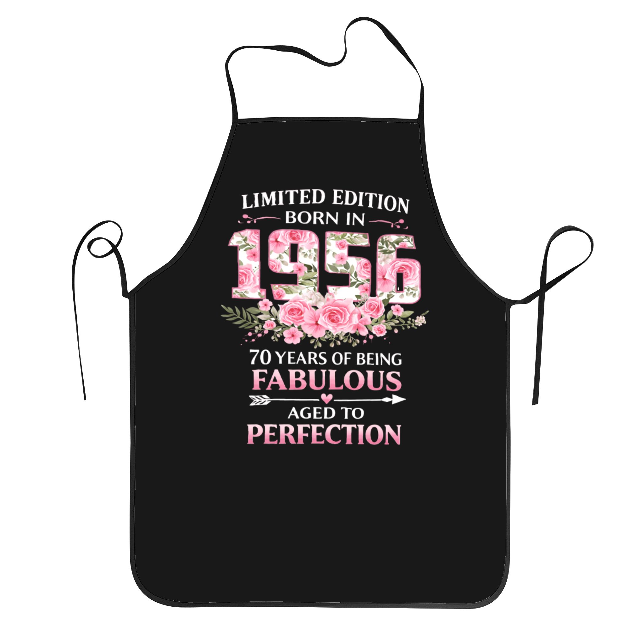 TEMU Old Gifts Women 1956 Floral 70th Birthday Fabulous 2 Apron For Men Women Unisex Adjustable Aprons For Cooking Kitchen Bbq Garden Gift Pattern