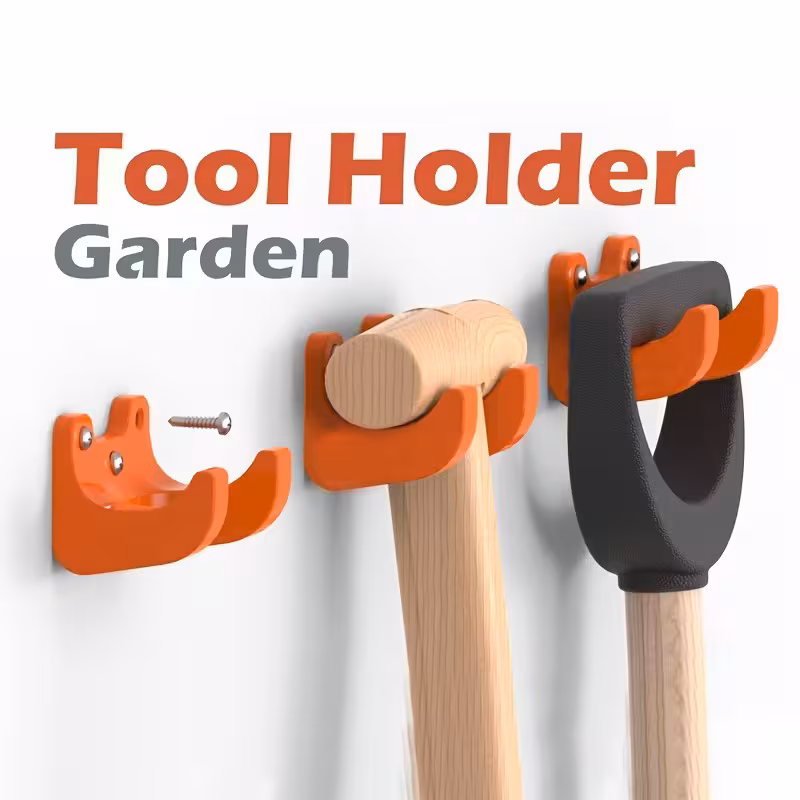 16pcs garden tool hanger 4 hangers and 12 screws compatible with long handled tools such as brooms shovels rakes hoes tool hook storage hanger with screw fixed wall mount bracket shovel storage wall mounted storage details 2