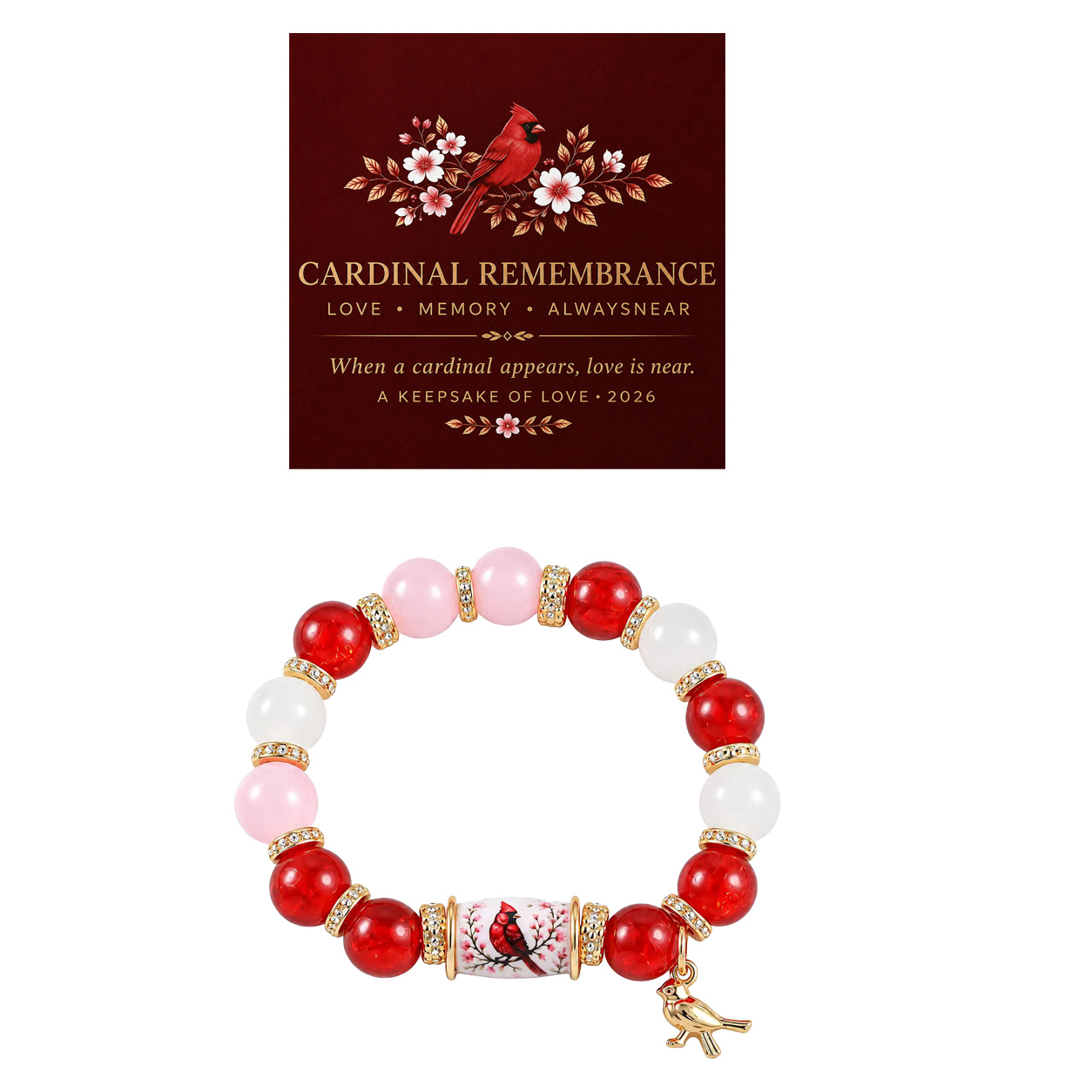 TEMU An Elegant And Stylish Beaded Bracelet Featuring A , Perfect As A Birthday, Anniversary, Or Holiday Gift. Comes In A Card-style Package, A