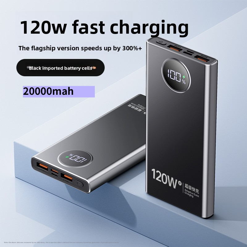 imagen del artículo   de energía de 120 w de gran capacidad con carga súper rápida 10000/20000 mah, fuente de alimentación móvil de carga rápida bidireccional, fuente de alimentación   para emergencias  
