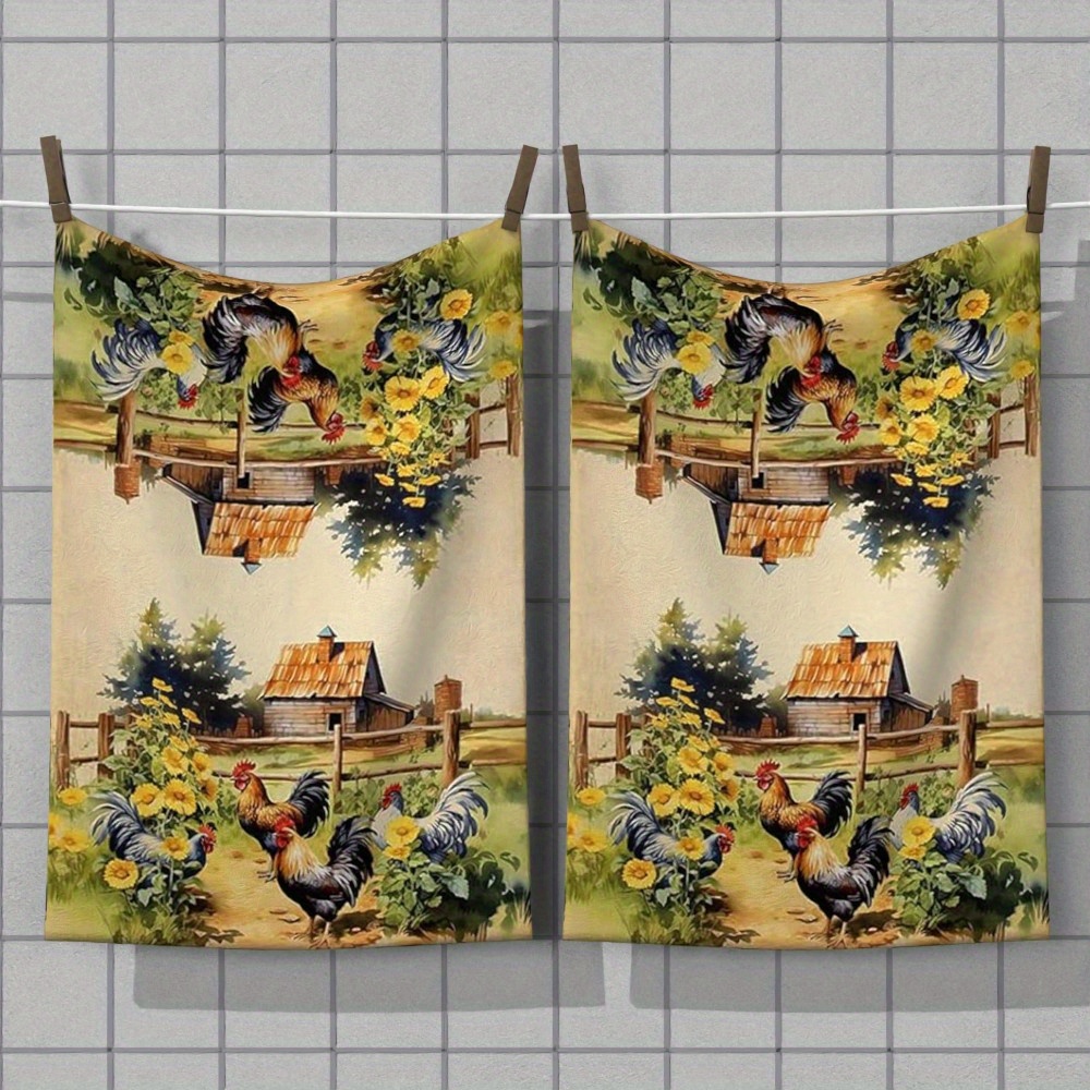TEMU 2pcs Towels, 16 X 24 Inches, Polyester Hand Towels, Design, Hand Wash, Suitable For Outdoor Parties And Holiday Gifts, Decorative Towel Set |