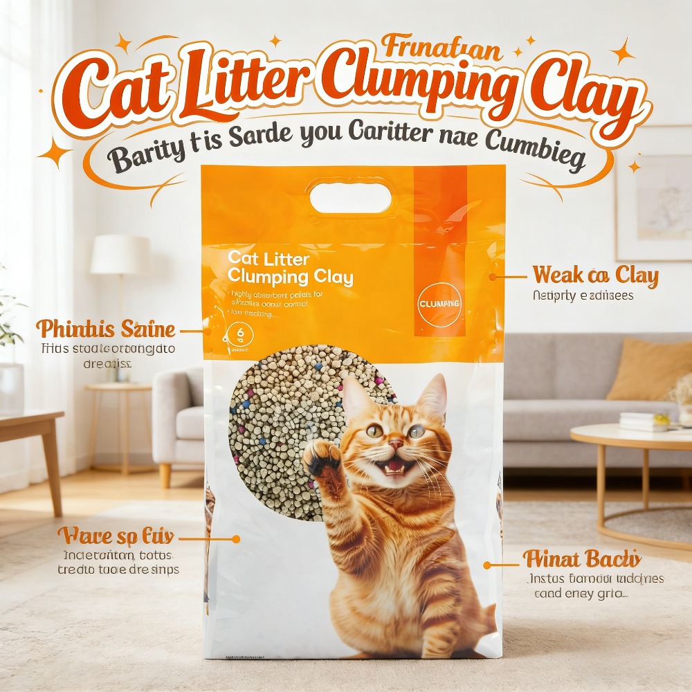 4 Pack ( 6kg) Easy Scoop Clay Cat Litter - Clumping Low Tracking Formula, Odor Eliminator Suitable for Multi-Cat Households, Long-Lasting Odour Control & Simple Daily Maintenance, Suitable for Litter Boxes