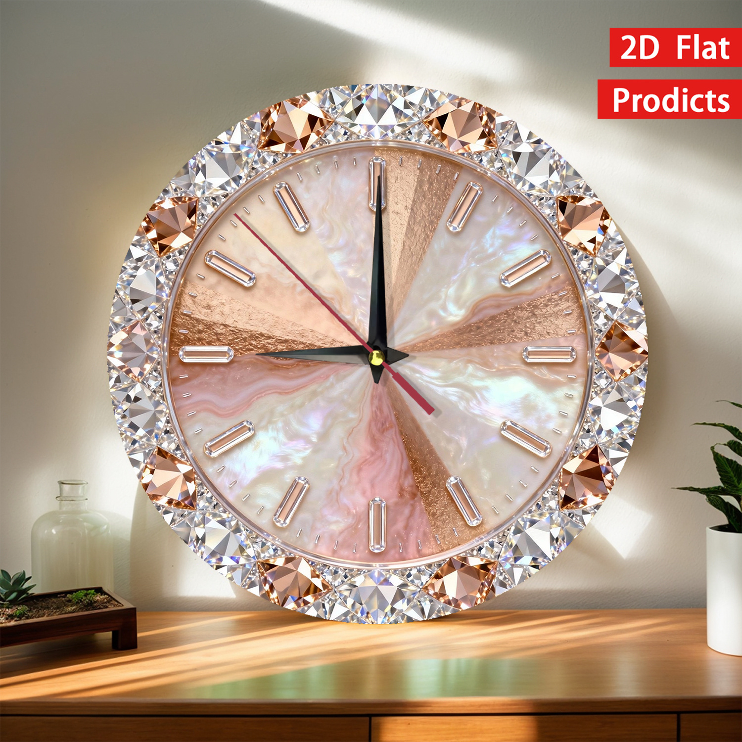 TEMU Silent Non-ticking Wall Clock - Wood Round Clock Suitable For Nursery, Bedside, Room - Battery-powered (1 Aa Required, Not Included), //, Quiet