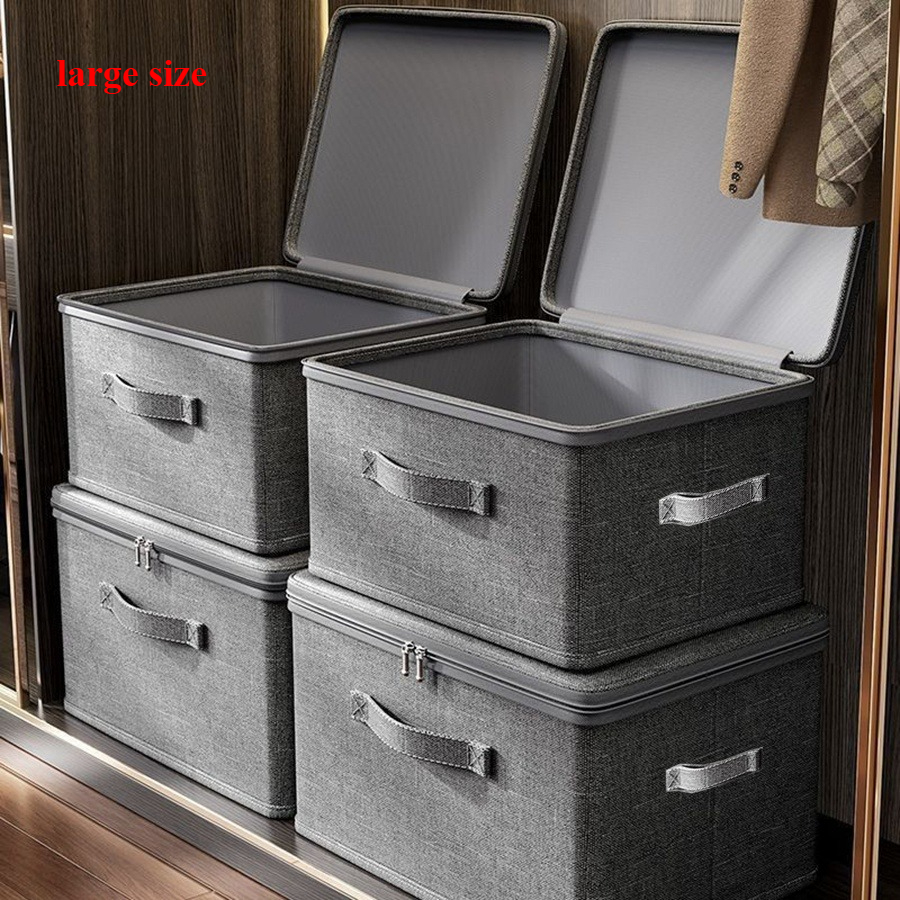 TEMU 4 pezzi, Scatola portaoggetti cationica pieghevole extra-large, organizer per lenzuola, scatola pieghevole per riporre e organizzare adatta per