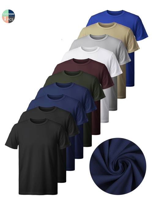 10 styles of mens sports t shirts 1pc per order moisture wicking quick drying and breathable suitable for daily wear and sports activities machine washable for gifts and personal wear