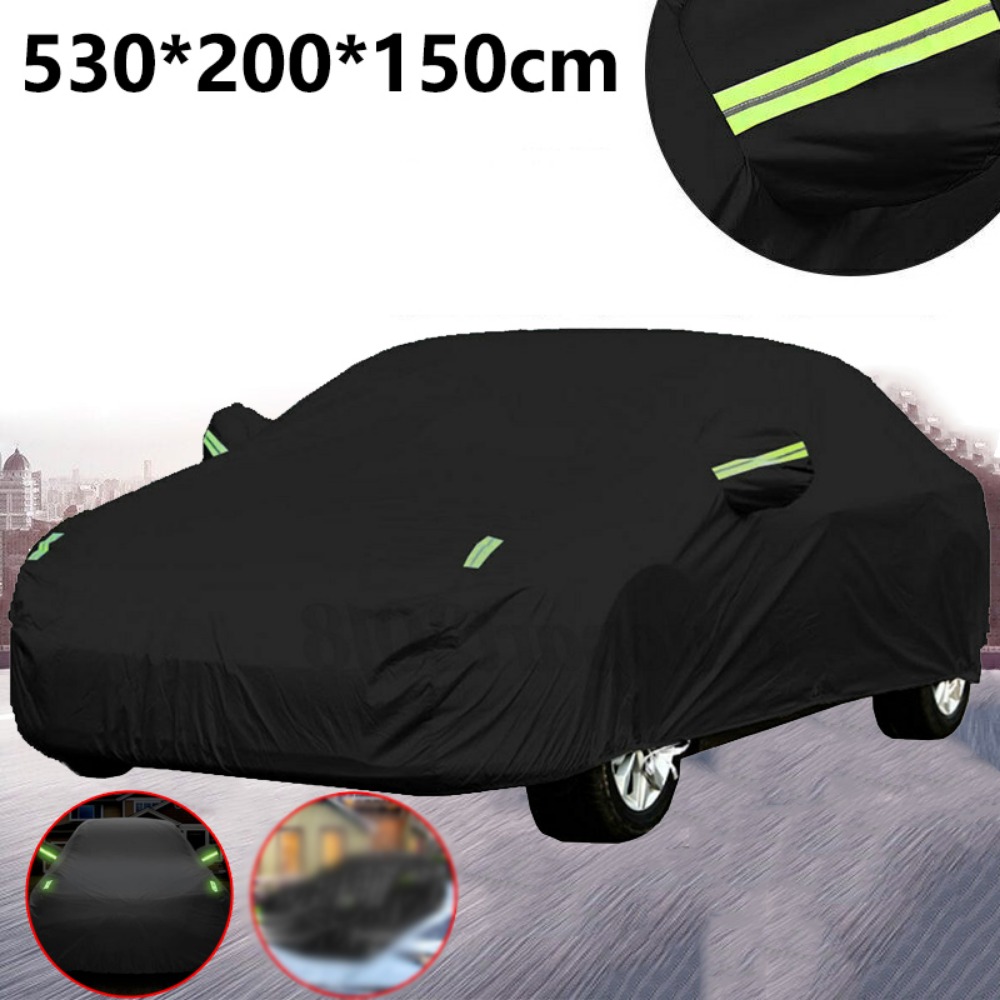 Car Cover, Outdoor Car Covers Breathable Full Cover With Reflective Stripes, Suitable For