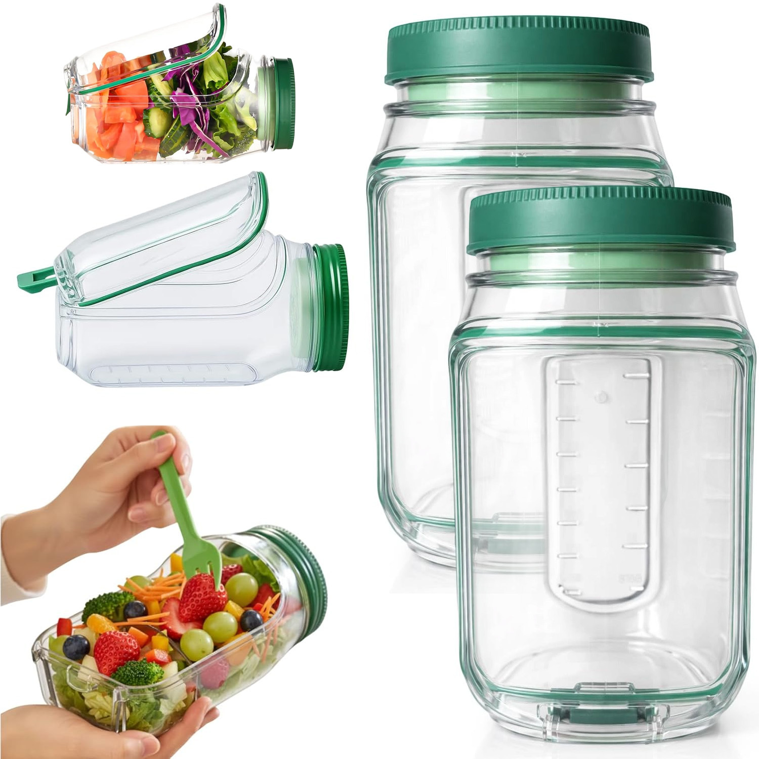 Household Storage Jar Kit 2pcs Side Opening Reusable Design For Daily Dry Items Dessert And Sundries Organization