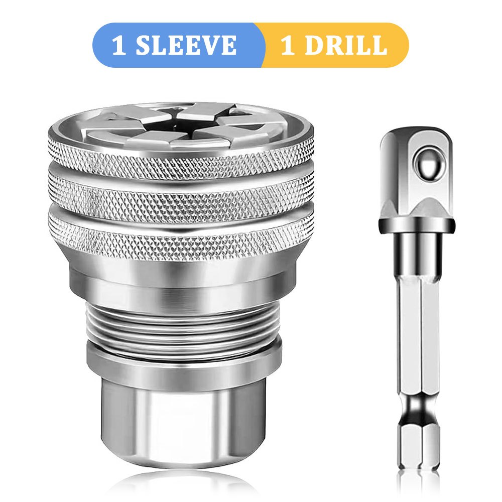 TEMU Universal Socket Wrench, 10-19mm Adjustable Socket With Electric Drill Adapter, Professional Chrome Vanadium Steel Socket Wrench, Suitable For