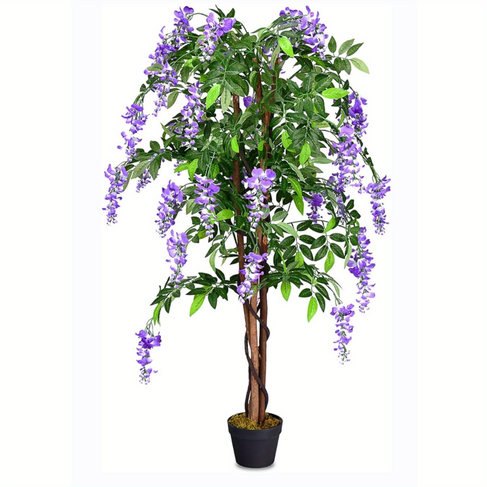 Wisteria Tree Artificial Flowers Decorative Plant In A Vase For Indoor And Outdoor Decoration, Purple