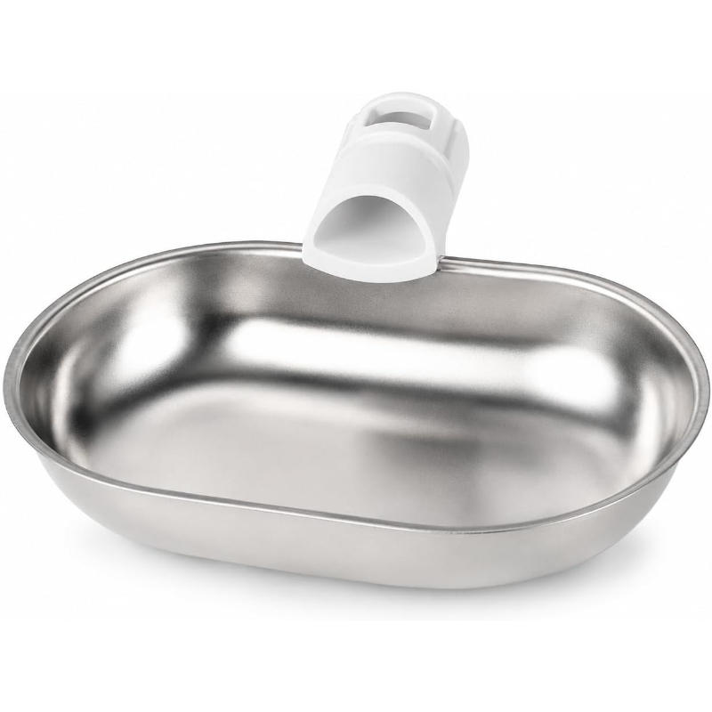 TEMU 1 pièce Gamelle d'alimentation et d'abreuvement pour animal de compagnie en acier inoxydable, accessoire pour fontaine à eau intelligente pour