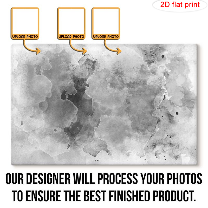 TEMU 2d Flat, 2d Flat, 1 Custom Memorial Canvas With A Wooden Frame, Featuring A Combined Photo Of A 1 And For Family Portraits From Images - A