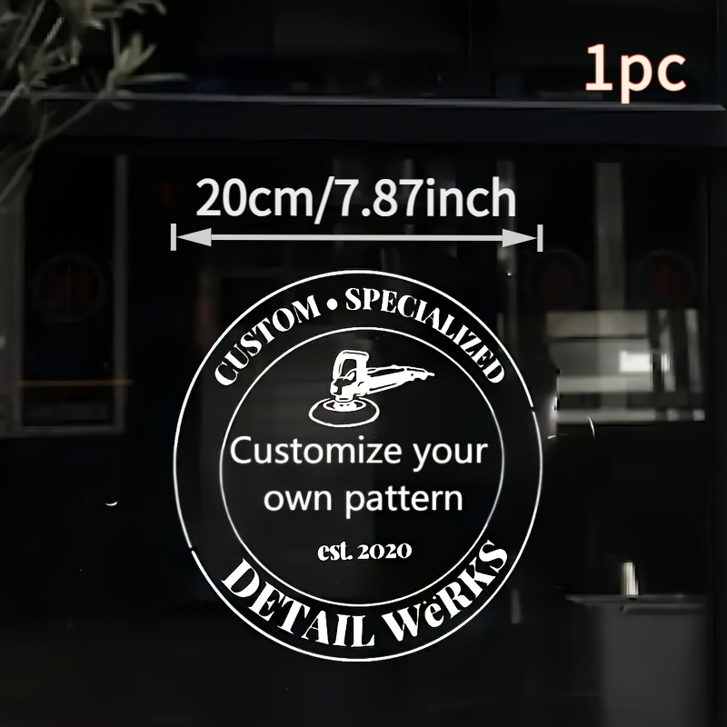 TEMU [custom] 1pc Transparent Wall Decoration Transfer Sticker, Options, Personalized Logo Or Large Decorative Crystal Sticker, Suitable For Shop,