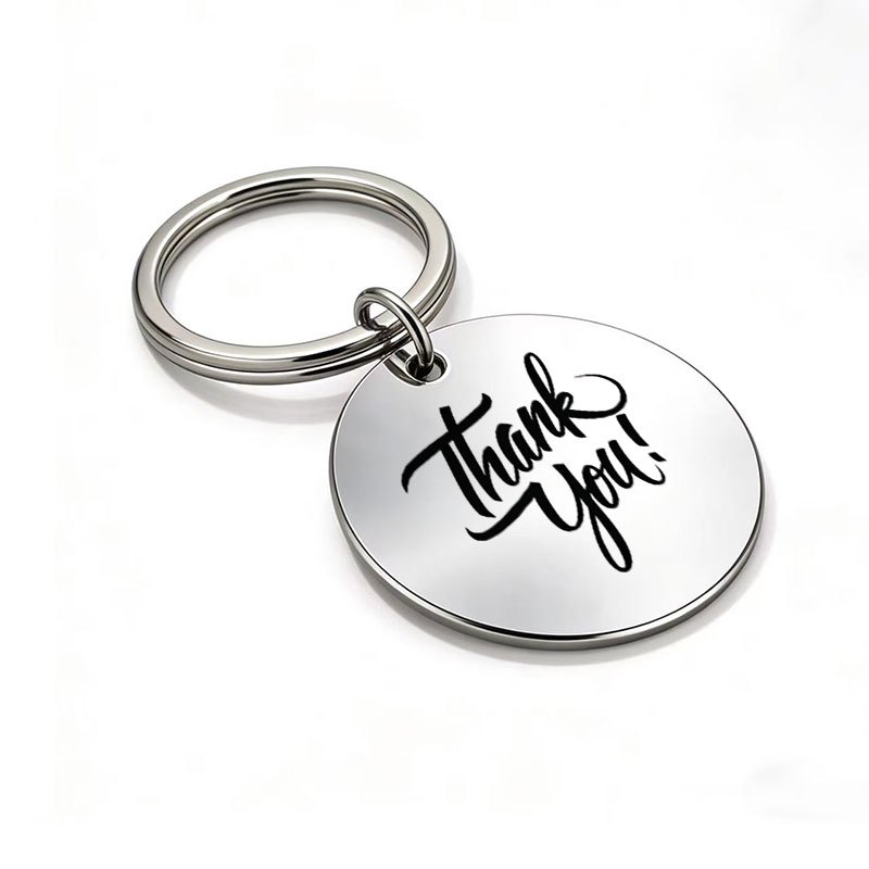 TEMU 1pc Portachiavi resistente in metallo inciso al laser "Grazie!" Portachiavi in metallo, ciondolo per auto, regalo per degli Insegnanti e il