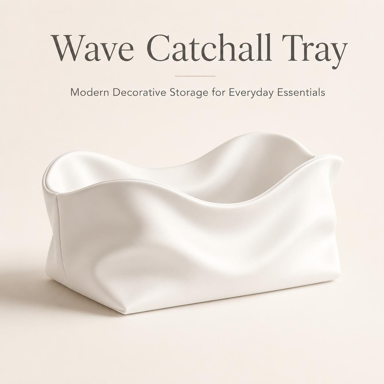 Image of Wavy Edge Jewelry Tray, White/black, Chic Decorative Storage For Jewelry& Bedside Essentials, Elegant Vanity Organizer For Bedroom& Dresser, Jewelry Trays