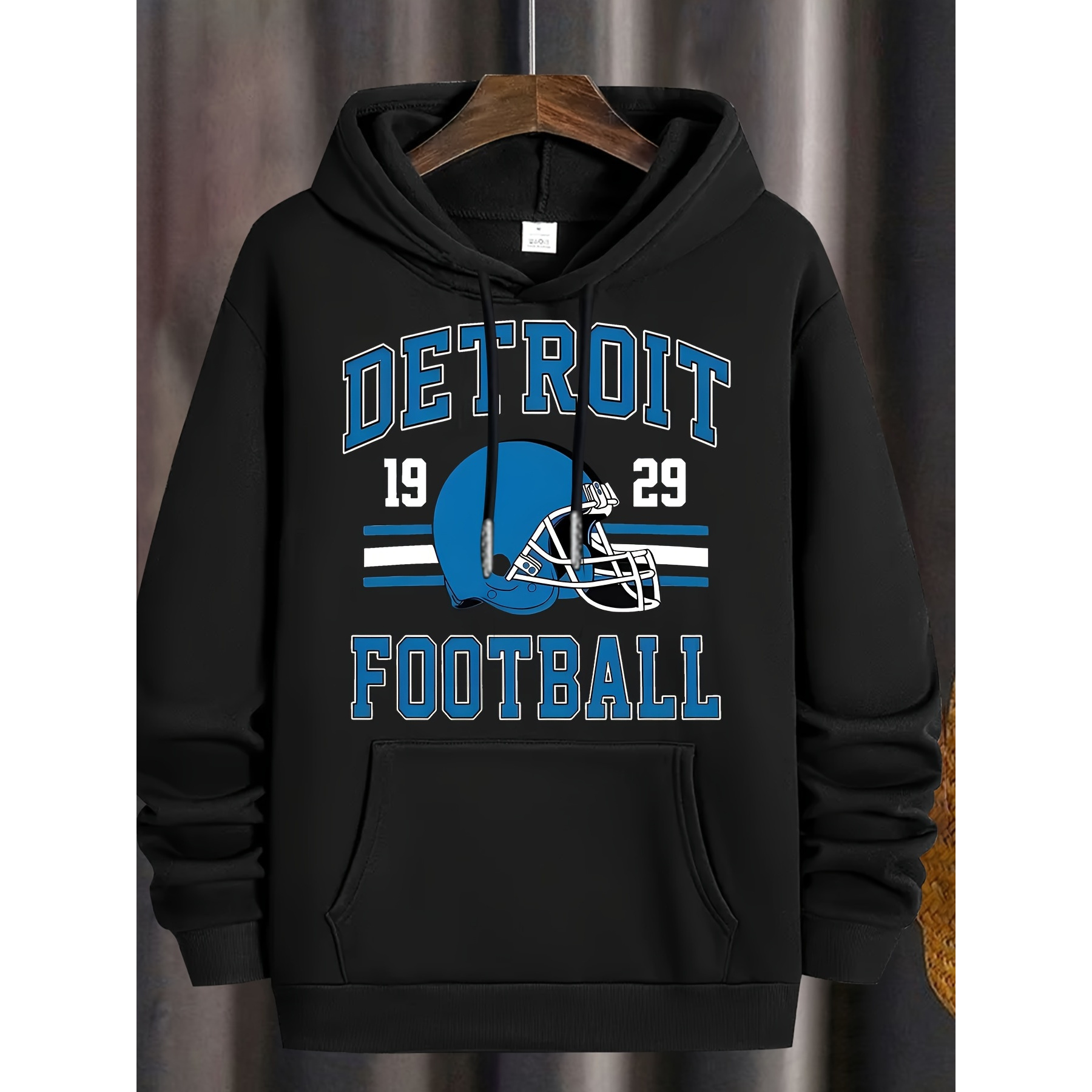 

Detroit Football Pattern, Comfortable Classic Printing Pullover, Sports And Long Sleeve Hoodie