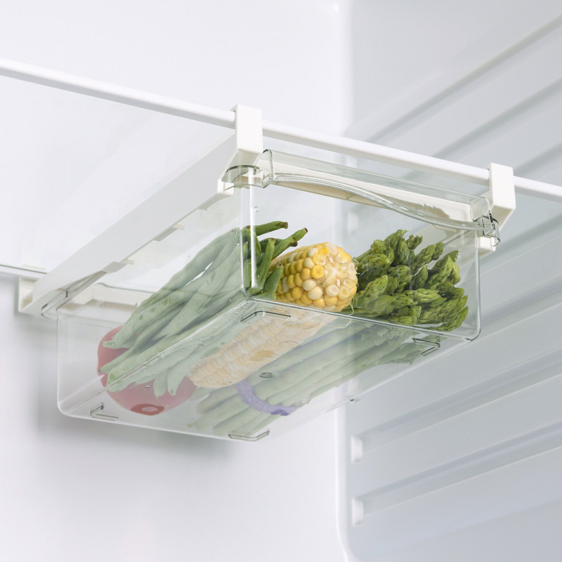 TEMU 1 Transparent Refrigerator Drawer Organizer | Thickened Plastic Egg Storage Rack, Suitable For Shelves/dividers, Can Store Fruits, Vegetables,