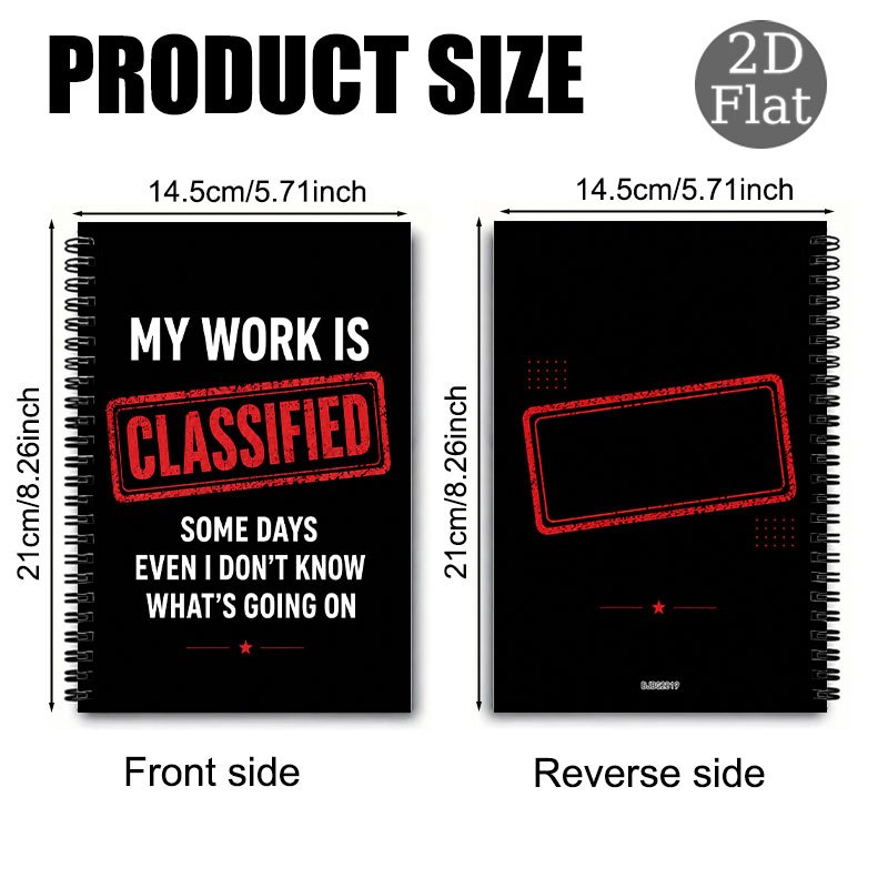 TEMU Cool Black Personality Fun Workplace Rant Quotes Coil Notebook, Vintage Distressed With Creative Text Cover, Suitable For Task Organization,