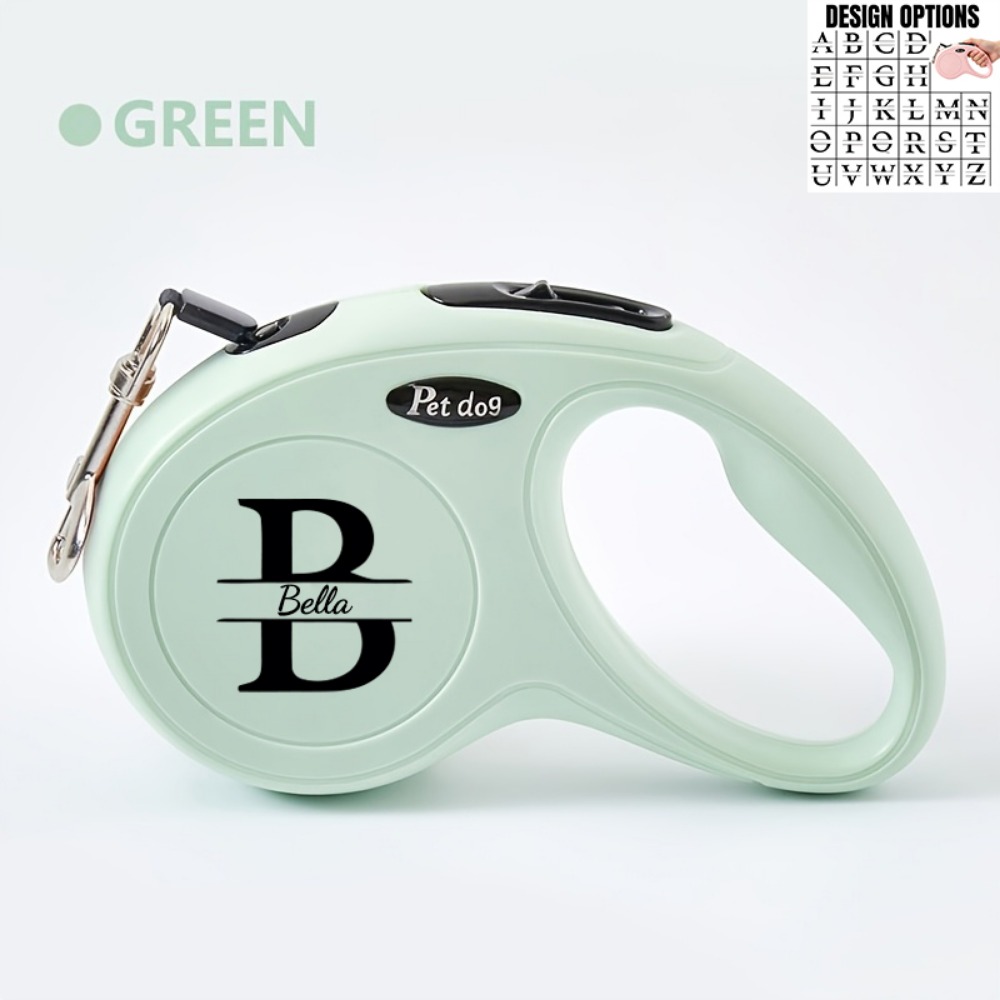 Retractable Dog Leash with Custom Letter Design