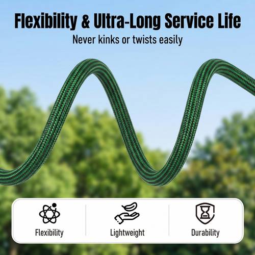 25 50 75 100ft heavy duty garden hose non expandable with 3 4 solid brass fittings leakproof design threads gardening cleaning forestry