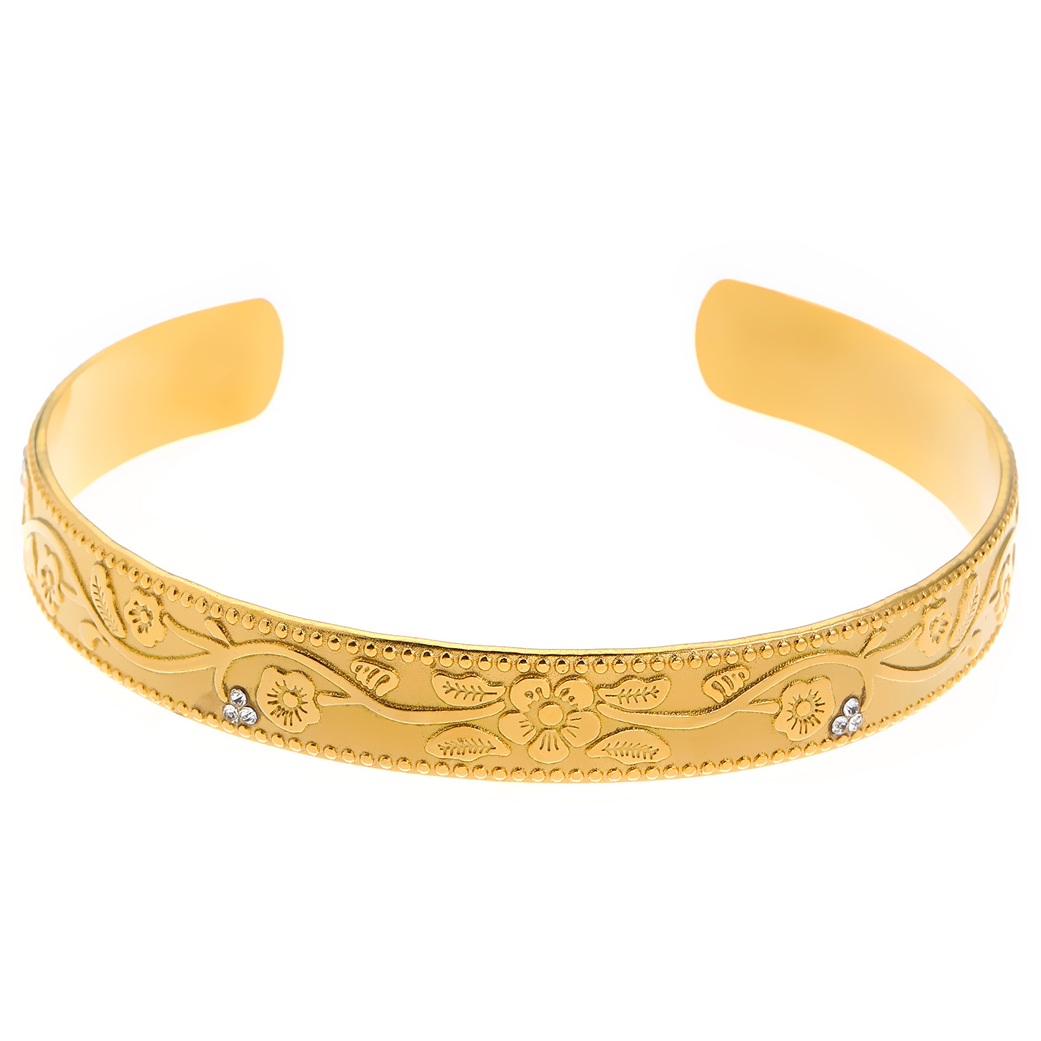 Women's High-end Stainless Steel Simple Pattern Open Bangle Bracelet