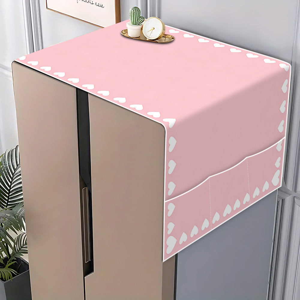 TEMU 2d Flat, 1pc, Refrigerator Cover With Side Storage Space, Washing Machine Cover, Refrigerator Replacement Grille, Suitable For Household