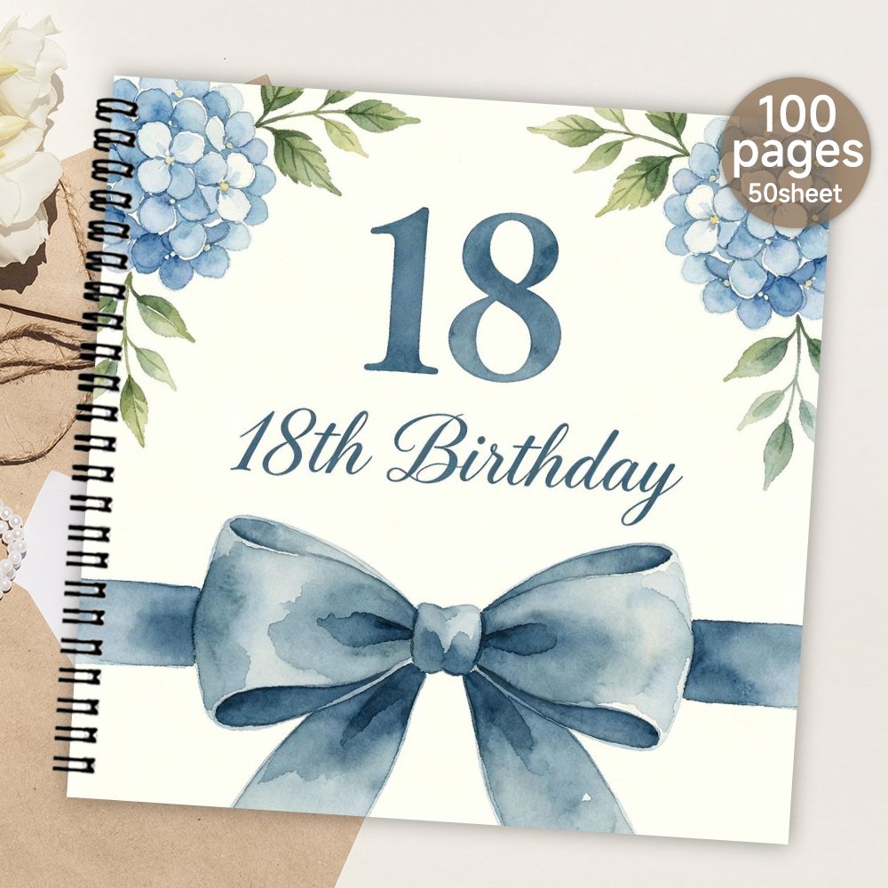 TEMU 1pz Guestbook a Spirale, Libro per degli Ospiti per il 18簞 Compleanno, Libro per e con Decorazioni a di Blu ad , Regalo Significativo e Album di