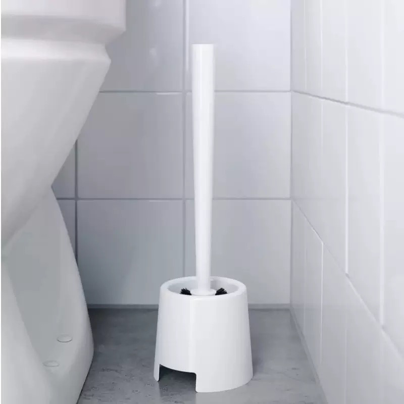 1 set long handle toilet brush and holder set bathroom flexible deep cleaning brush 360 no dead corners portable toilet brush with holder durable plastic material essential for bathroom   brush holder