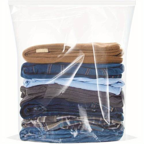10 pack heavy duty 2 36mil thick bpa free reusable large plastic bags with zipper top 5 gallon 18 x24 clear storage bags for clothes travel saving organization reusable bags secure zipper closure