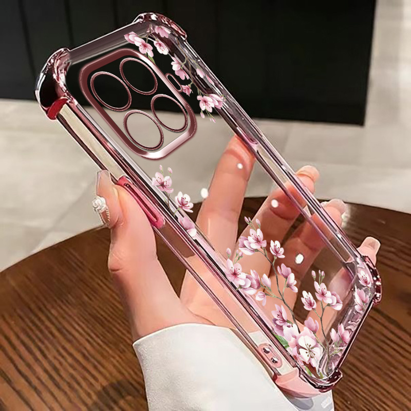 TEMU Phone Case: Phone Case Suitable For Xiaomi 17t/17t Pro Electroplating High-end Transparent Shockproof Four-corner Protrusions Cover Tpu Phone