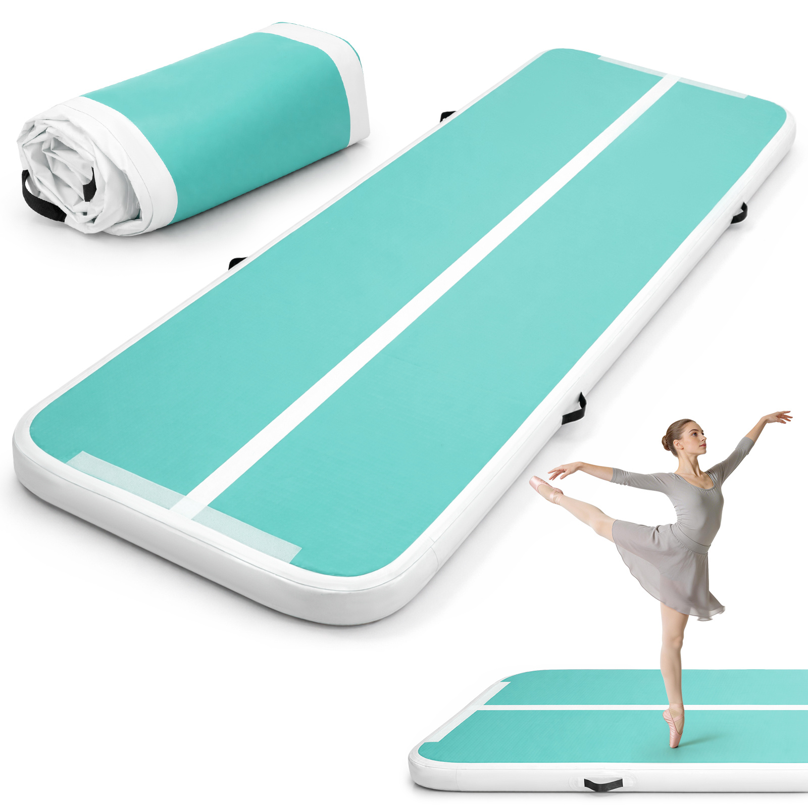 Air Floor Mat 10ft Tumbling Mat Inflatable Gymnastics Mat Thick For Youth/ Adults
