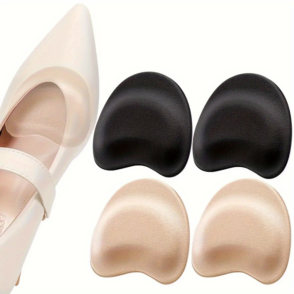 4pcs/2pairs Invisible Toe Pads For High Heels, Self-adhesive Plaid Anti-slip Pressure Pads For