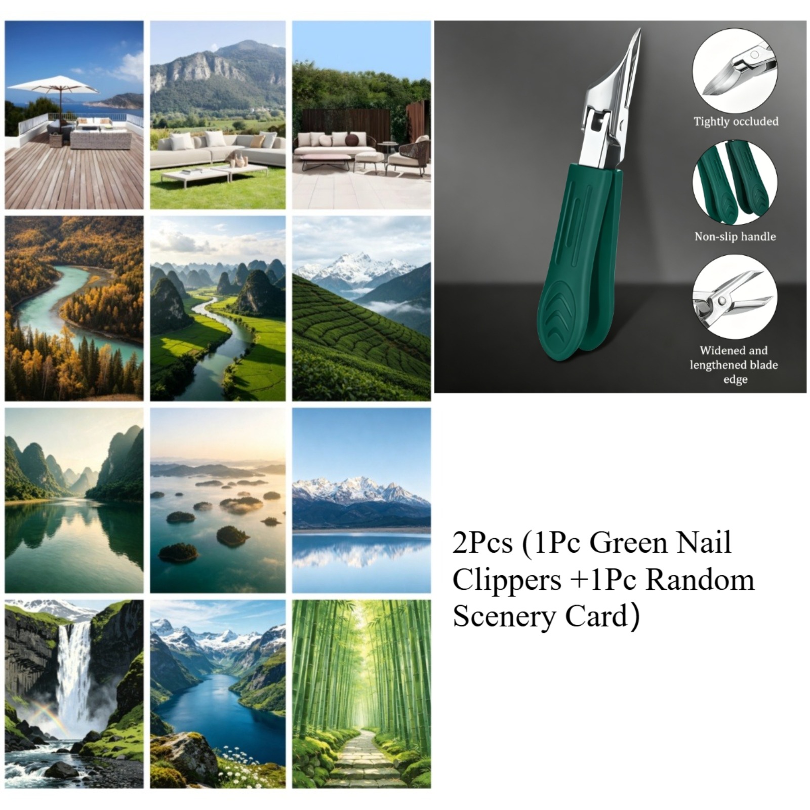 High-Precision Nail Clippers with Random Scenery Card