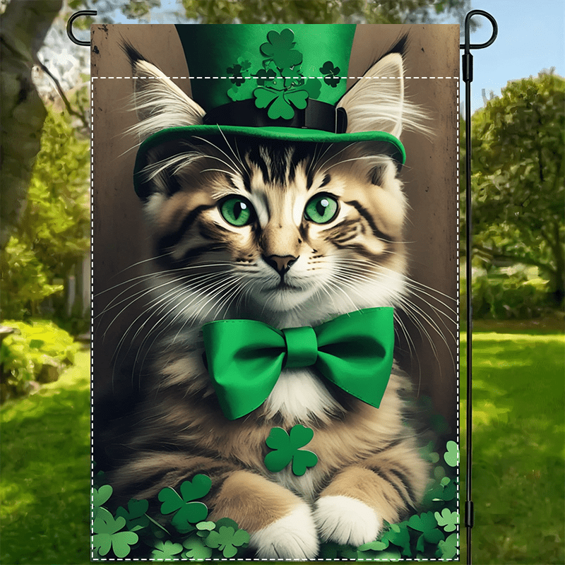 

1pc St 's Day Cat , Double-, Polyester Decor, Multipurpose, No Needed, 12x18 For , ,