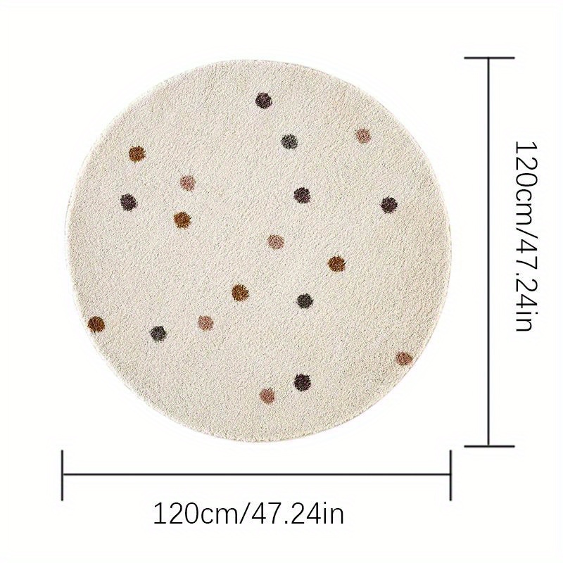 TEMU Alfombra de dormitorio multicolor con , estilo nórdico, de cachemira 1000G X 10Mm, tapete y esponjoso para , tapete circular de felpa para